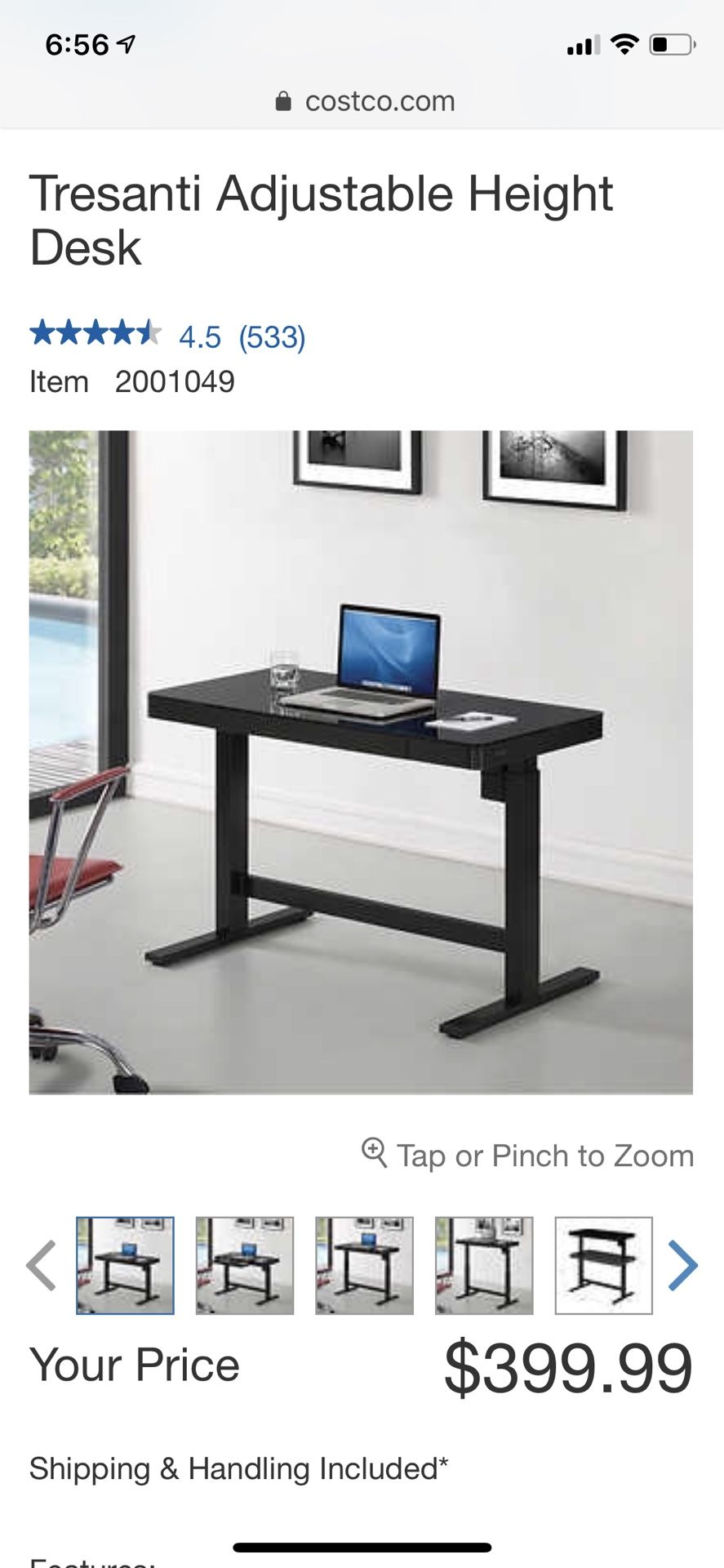Tresanti adjustable height desk from Costco for Sale in San Diego, CA