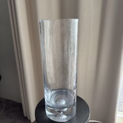 Tall Glass Vase- Cracked At Top