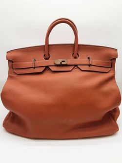 Hermes Birkin Hac 50 Gold Brown Clemence Brass Duffle Bag Vc0823lwrxzmia