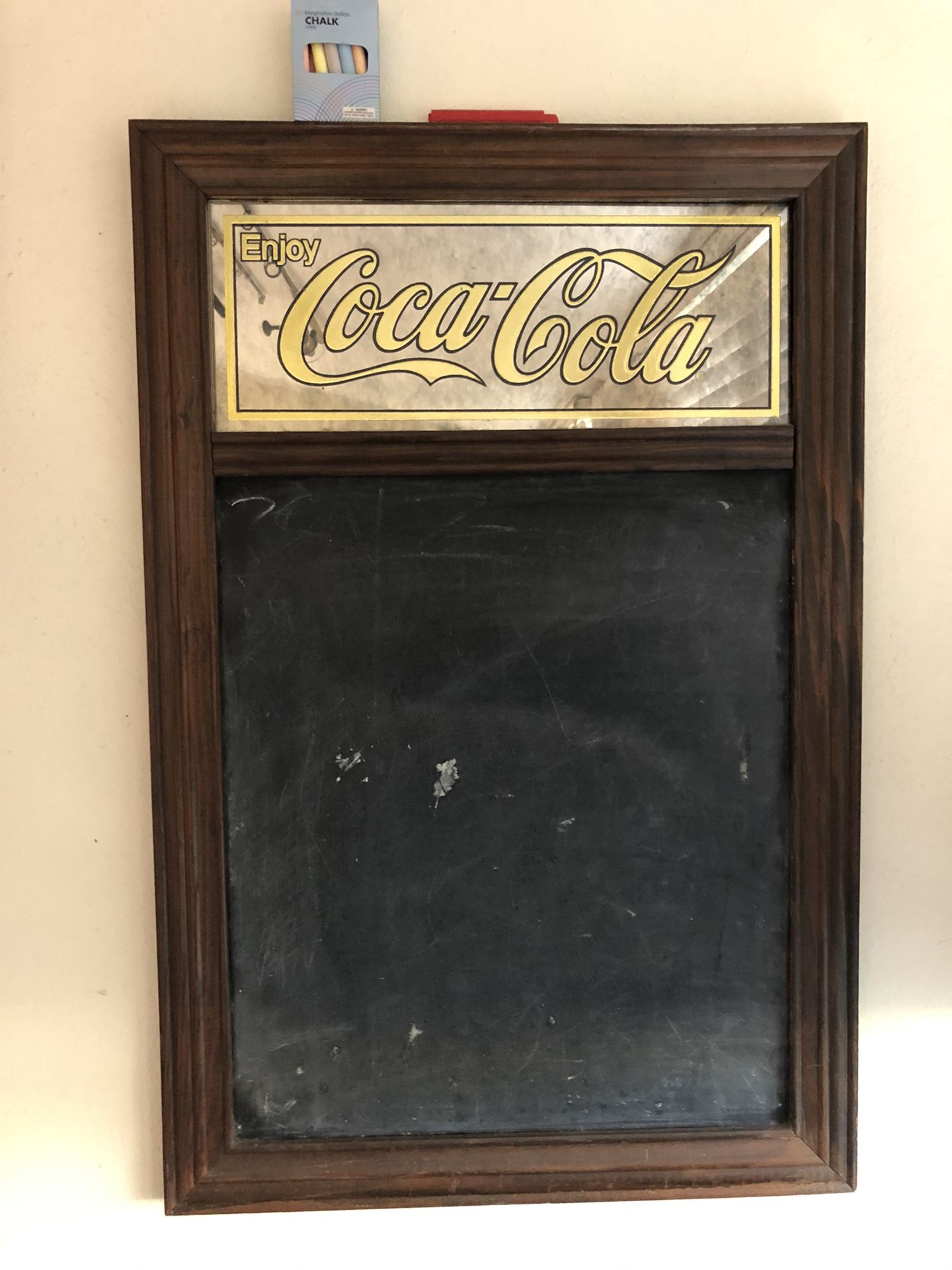 Authentic Coca Cola chalkboard antique