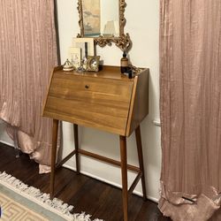 Used West Elm Mid-Century Mini Secretary Desk – Compact Storage, Stylish Design