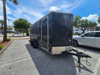 Trailer 7x16+2ft v Nose, "2013" used, but Pulls Great NO Leaks 7ft Hight Interior Clean Documentation In Hand ✋️ READ Description FIRST, LEA PRIMERO.