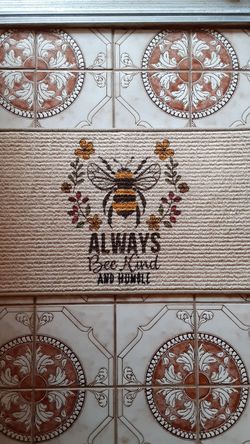 Always Bee Kind and Humble doormat with rubber backing, 17" X 30"