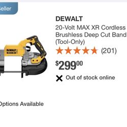 DEWALT 20-Volt MAX XR Cordless Brushless Deep Cut Band Saw (Tool-Only)
