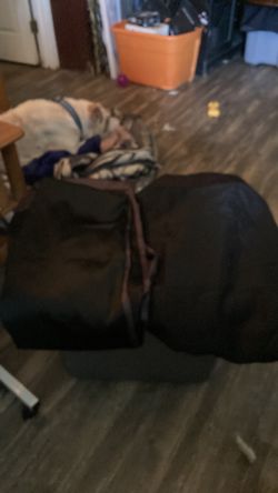 Four Single Black Curtains