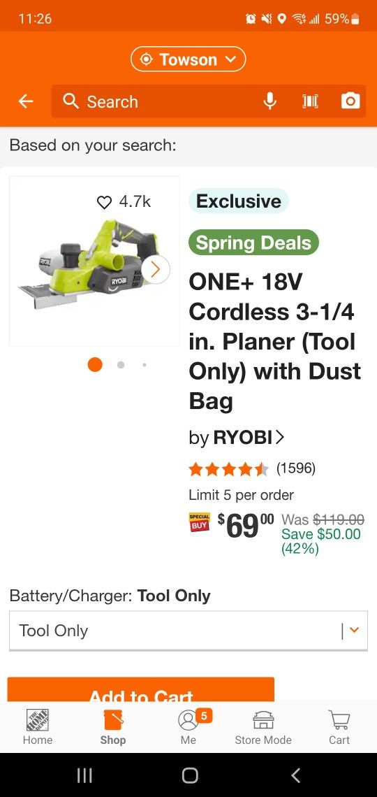 Ryobi 18v Planer