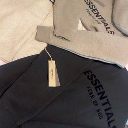 Essentials hoodies, pants and shorts