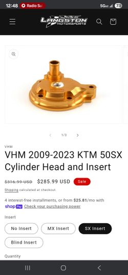 Ktm 50sx VHM Cylinder Head And Insert