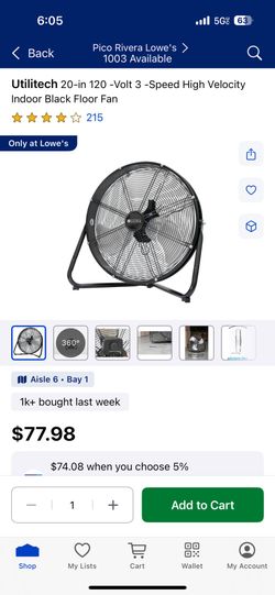 20" High Velocity Fan