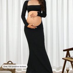 Black Maternity Dress Photography 