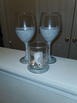 Handmade Wine Glass/ Candle Sets