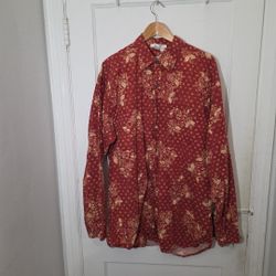 The Territory Ahead Men’s XXLT Big & Tall Rust Floral Print Button Front (F3)