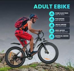 Speedrid 26" x 4" Fat Tire Electric Bike for Adult 3H Fast Charge, 500W Electric Mountain Bike with 48V 10.4Ah Removable Lithium-Ion Battery, Lockable