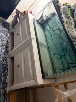 55 gallon tank wth white stands