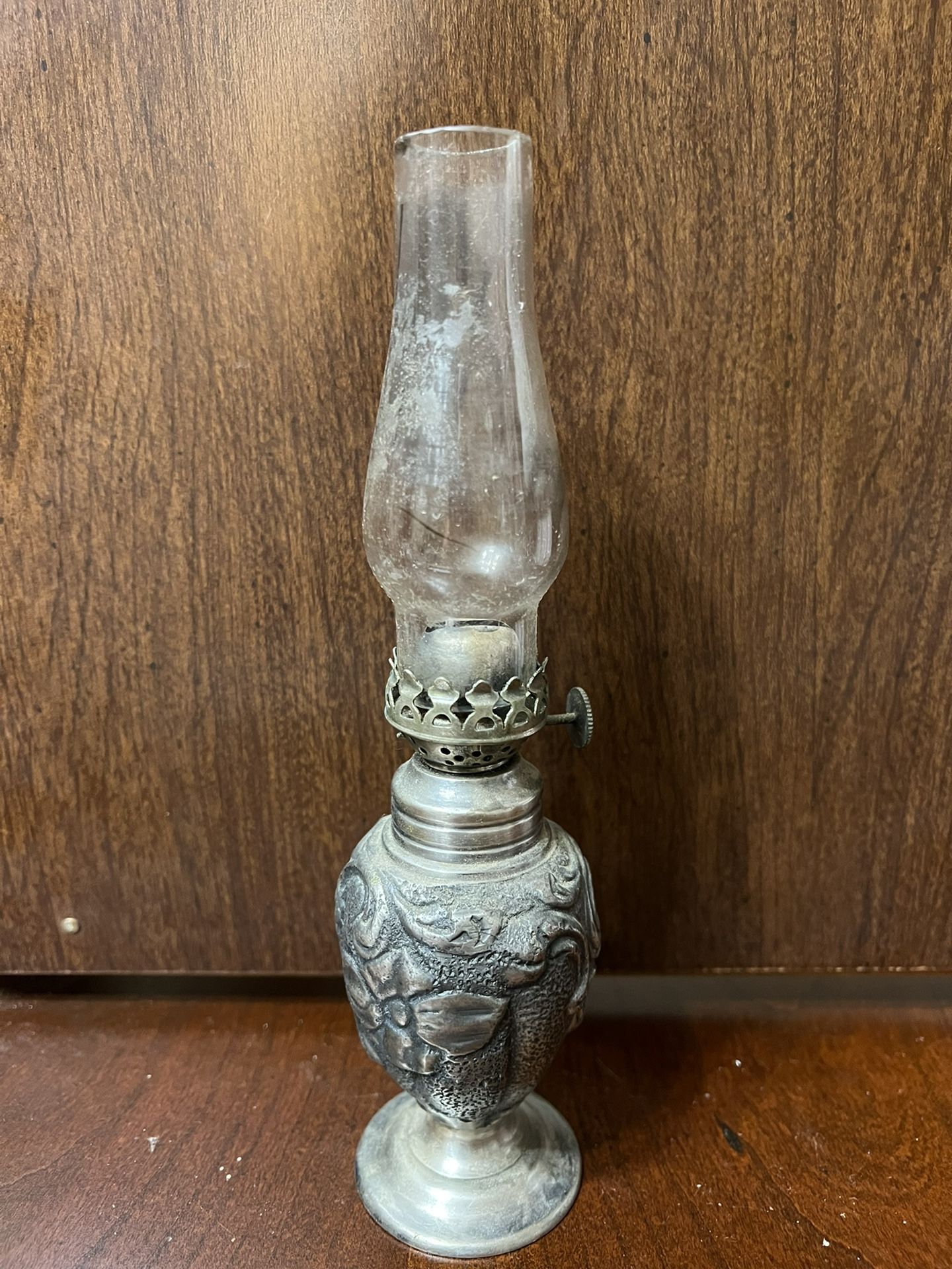 Vintage Pewter Working Mini Oil Lamp