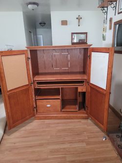 Computer Desk/armoire with doors or TV. $75