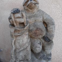 Wooden Golf Bear 