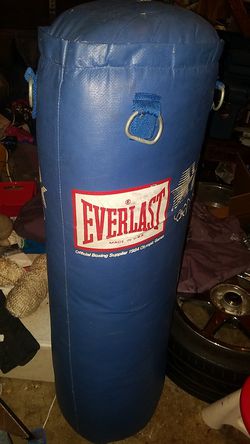blue everlast punching bag