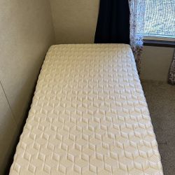 Twin Purple Mattresss And Metal Bed Frame