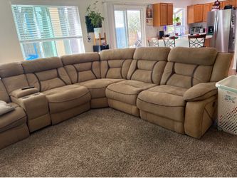 Suede electric reclining couches