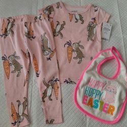 Carters Pjs & Bib $5.00