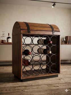 Vintage barrel wooden 20 bottle wine rack