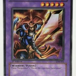 Yugioh Flame Swordsman Legend Of Blue Eyes White Dragon 1st Edition LP