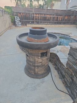 Propane fire water fountain