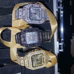 Three-piece family pack set or 100 each piece, unisex, resizable link black ice, white silver yellow