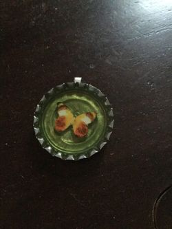 pendant/charm DR PEPPER Soda lid BUTTERFLY