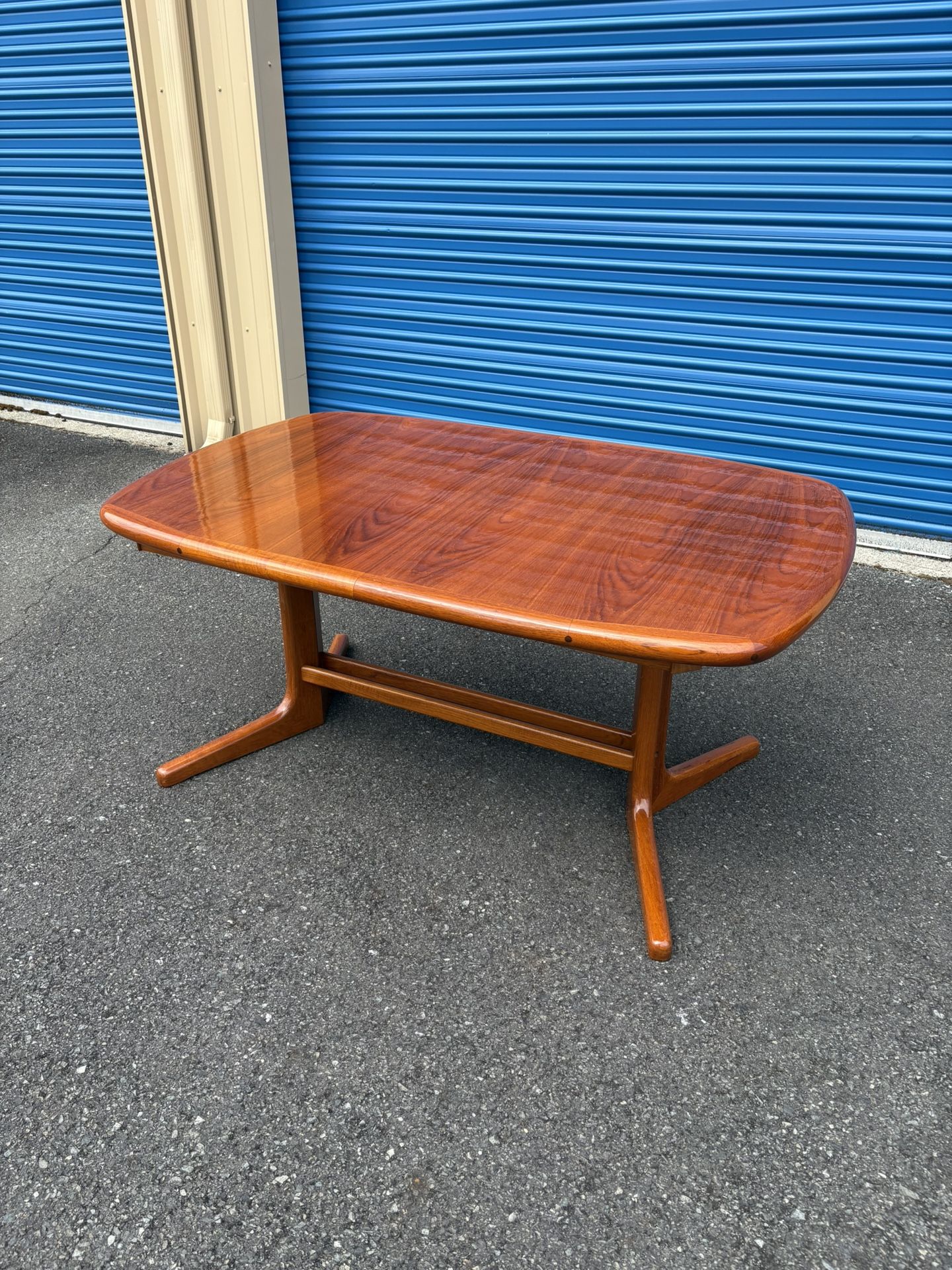 Mid Century Modern Teak Dining Table With Butterfly Leaf