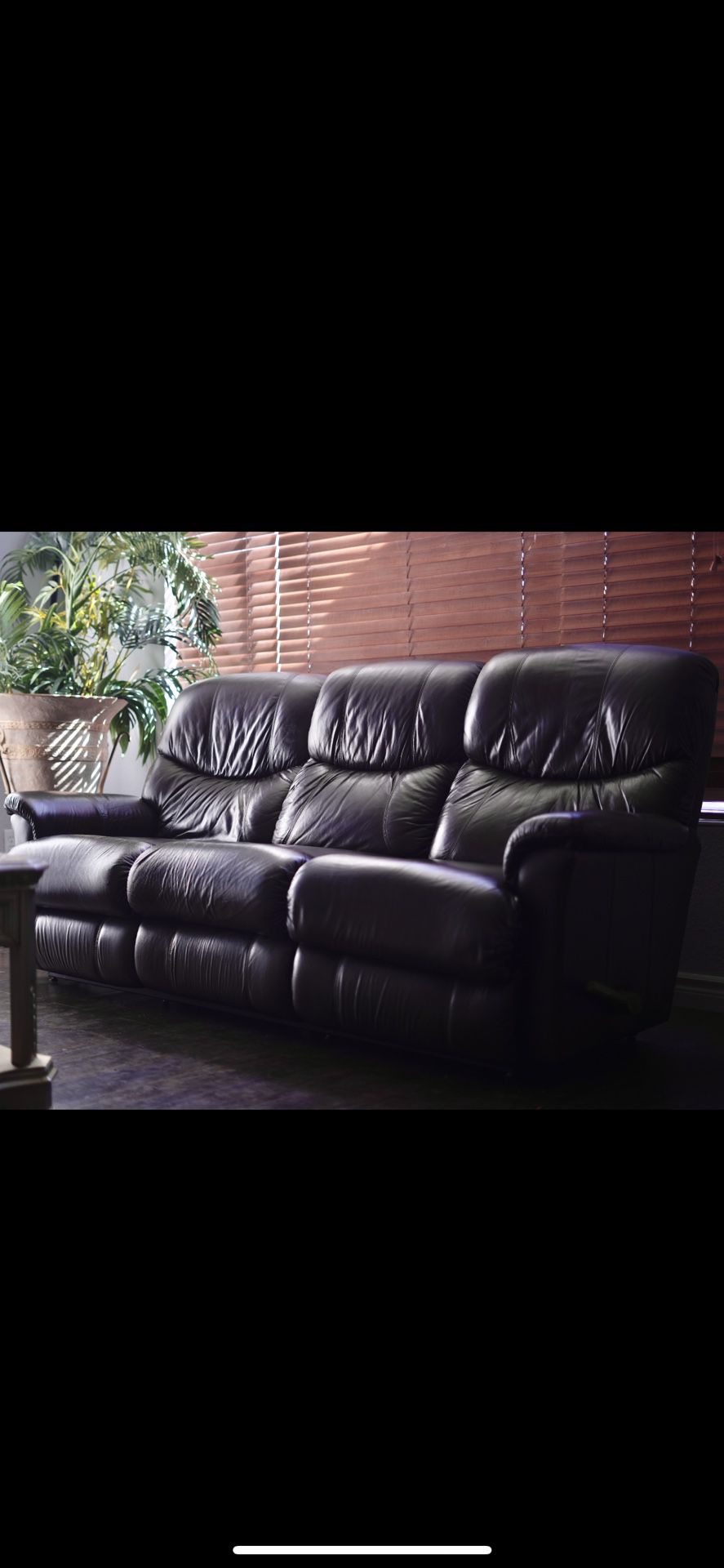 Chocolate Leather Couch Double Recliners