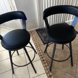 2 Leather Bar Stools