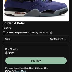 Jordan 4 Lakers 