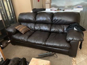 Faux leather sofa