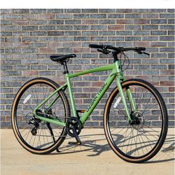 Ozark Trail 700C G.1 Explorer Flat Bar Gravel Bike, Large Frame, Fits Riders 5'10" - 6'3"+, Green, Adult, Unisex