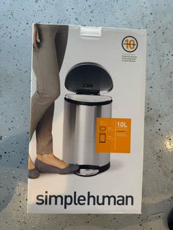 Simple human 10L step can - stainless steel