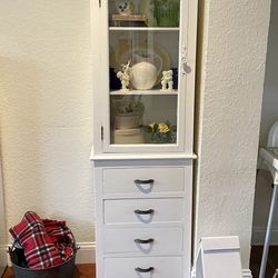 Antique Solid Wood White Cabinet