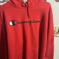 Red Champion Hoodie (Large)