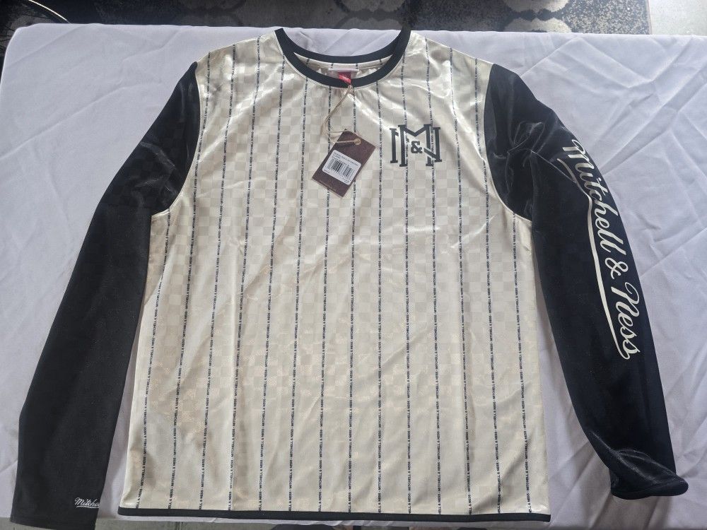 Mitchell And Ness Team Glory Pinstripes Long Sleeve Jersey- Xl(jj)
