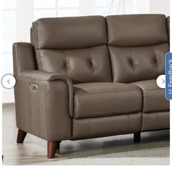 Malibu Leather Power Reclining Sofa w/ Power Headrests (Prospera Home / Costco)