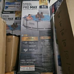 Bestway Steel Pro Max 12ft x 30in Metal Frame + Pump and Filter included Albercas 