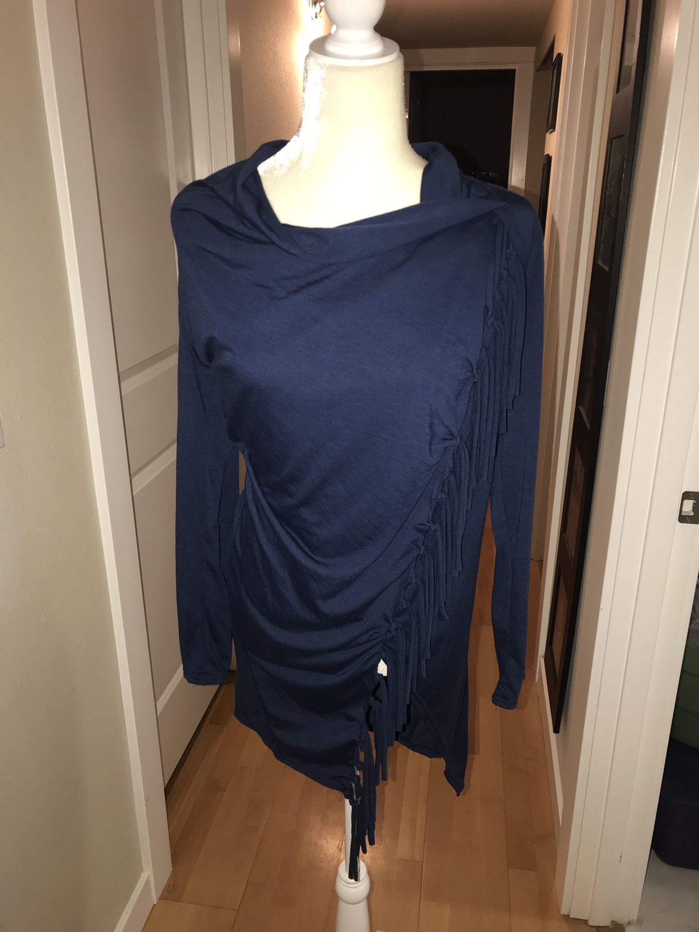 Beautiful navy blue shawl wrap sweater size small