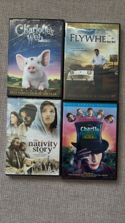 Charlotte’s Web, Charlie & the Chocolate Factory, Flywheel & The Nativity Story DVD Movies