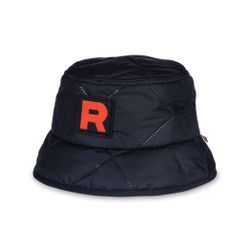 Rare: Pokemon Center Team Rocket Quilted Black Bucket Hat One Size