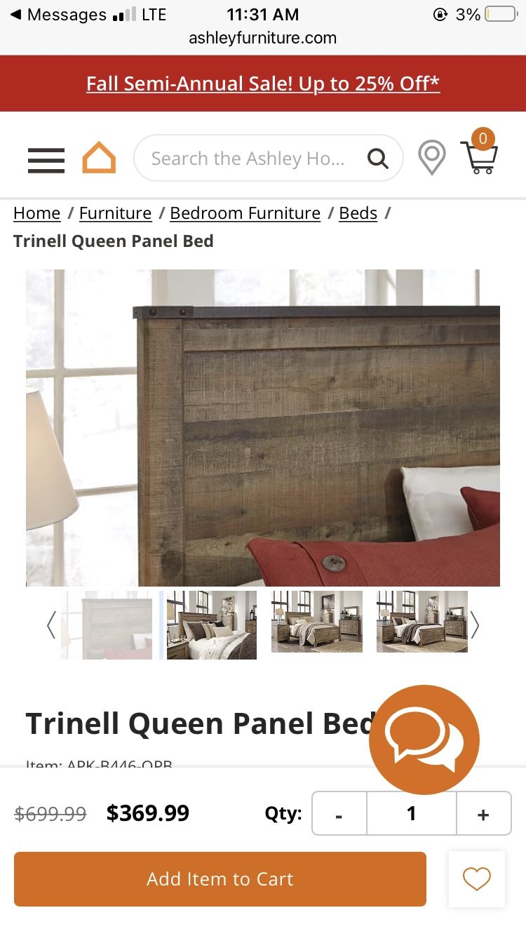 Bed Frame Ashley Furniture / Dresser Option
