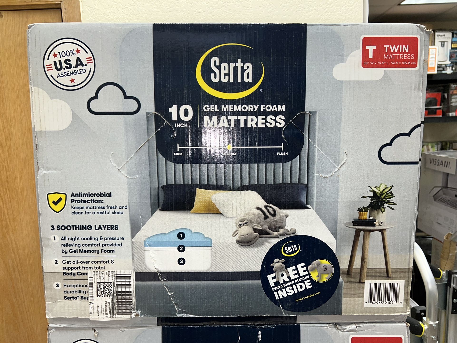 New Serta EZ Tote 10" Cooling Gel Memory Foam Mattress in a Box, Twin