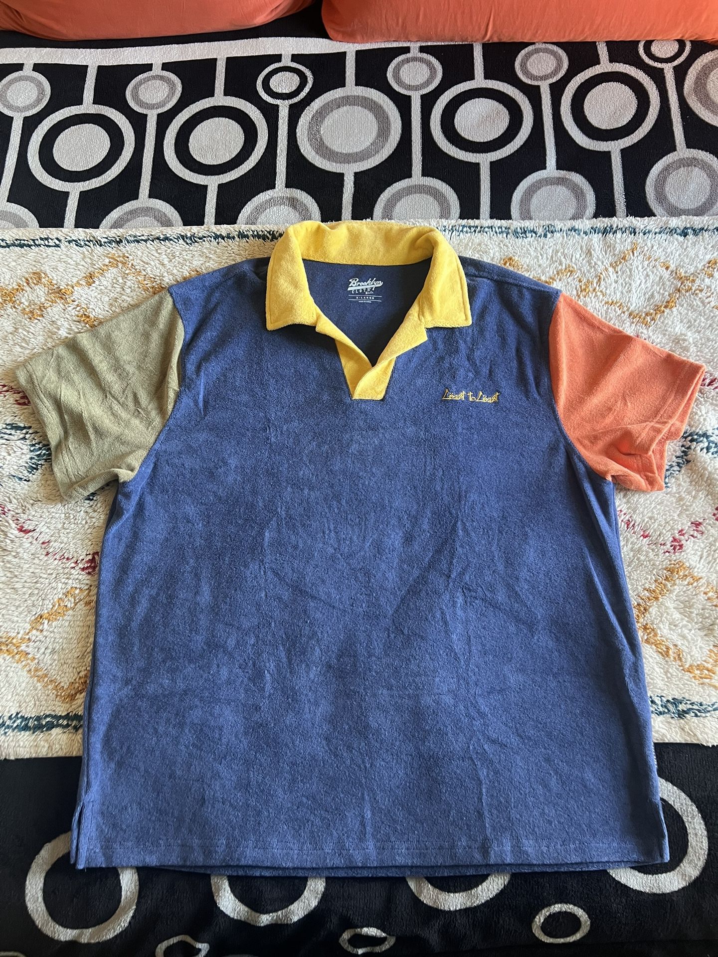 Brooklyn Cloth Shirt Collared Polo Mens Coast to Coast Colorblock Texture New