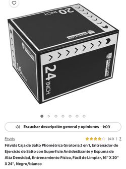 Caja de Salto Pliométrica Giratoria 3 en 1, Entrenador de Ejercicio de Salto con Superficie Antideslizante y Espuma de Alta Densidad, Entrenamiento Fí