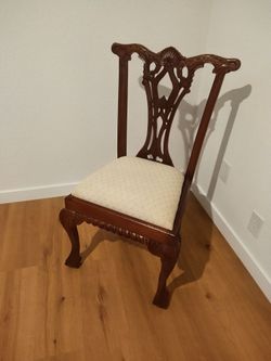 Hand carved mahogany Chippendale chair